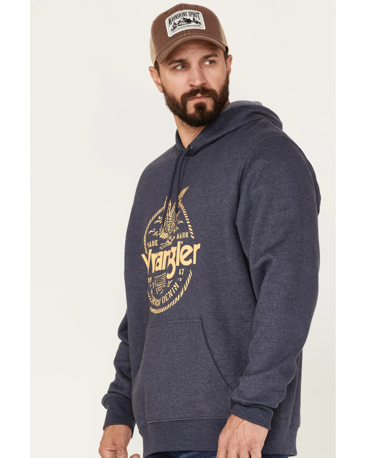 Wrangler Men's Crest Eagle Logo Graphic Hooded Sweatshirt 2 Wrangler Men's Crest Eagle Logo Graphic Hooded Sweatshirt - Image 2