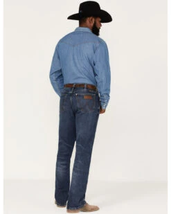 Wrangler Retro Green Men's Antique Dark Wash Stretch Slim Bootcut Jeans -Fashion Clothing Store 2000366714 416 P3