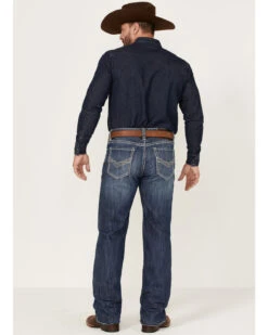 Rock & Roll Denim Men's Dark Wash Double Barrel Stretch Relaxed Straight Jeans