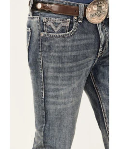 Rock & Roll Denim Men's Double Barrel Medium Wash Two Tone Raise Relaxed Straight Jeans -Fashion Clothing Store 2000367647 203 P4