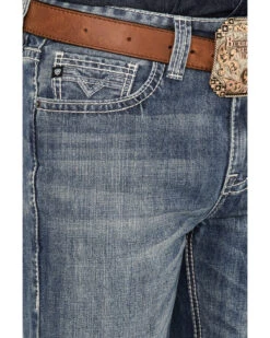 Rock & Roll Denim Men's Double Barrel Medium Wash Relaxed Straight Jeans -Fashion Clothing Store 2000368870 414 P4