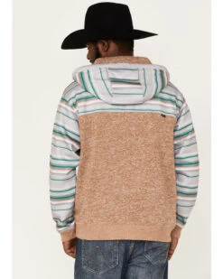 Hooey Men's Jimmy Multi-Colored Stripe 1/4 Button Hooded Pullover Sweatshirt -Fashion Clothing Store 2000370561 280 P4