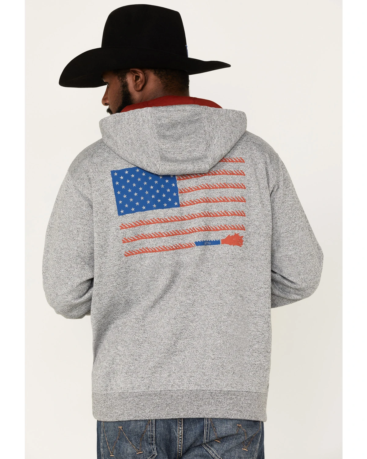 Hooey Men's Liberty Roper American Flag Hooded Sweatshirt 4 Hooey Men's Liberty Roper American Flag Hooded Sweatshirt - Image 4