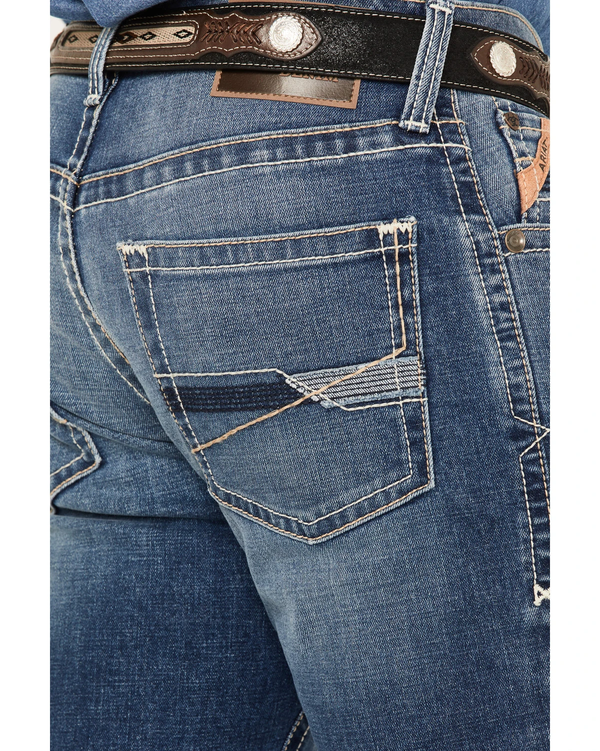 Ariat Men's M4 Walden Claudio Medium Wash Stretch Relaxed Straight Jeans 3 Ariat Men's M4 Walden Claudio Medium Wash Stretch Relaxed Straight Jeans - Image 3