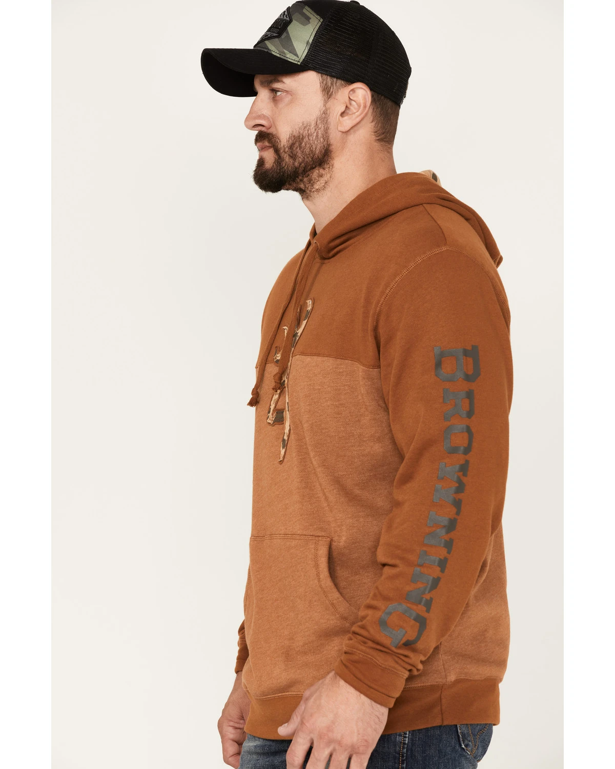 Browning Men's Camo Print Logo Peak Sweatshirt 2 Browning Men's Camo Print Logo Peak Sweatshirt - Image 2