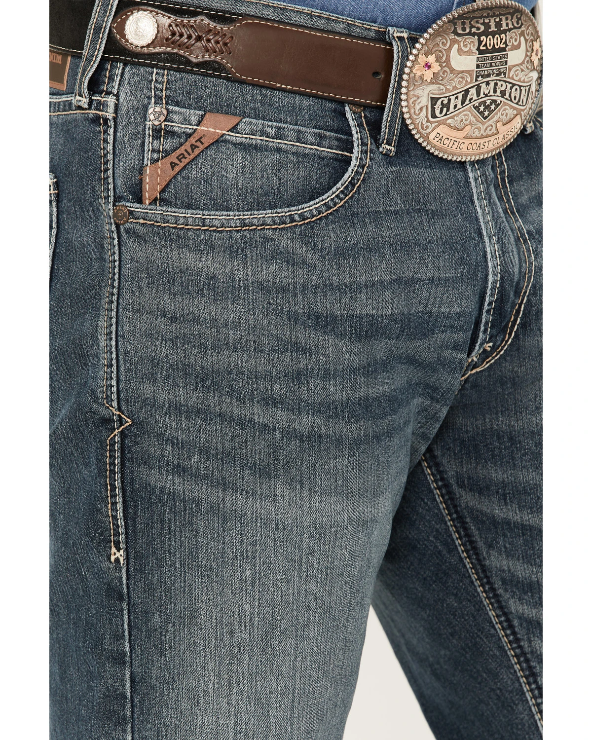 Ariat Men's M5 Louisville Seneca Medium Wash Stretch Straight Leg Jeans - Big 2 Ariat Men's M5 Louisville Seneca Medium Wash Stretch Straight Leg Jeans - Big - Image 2