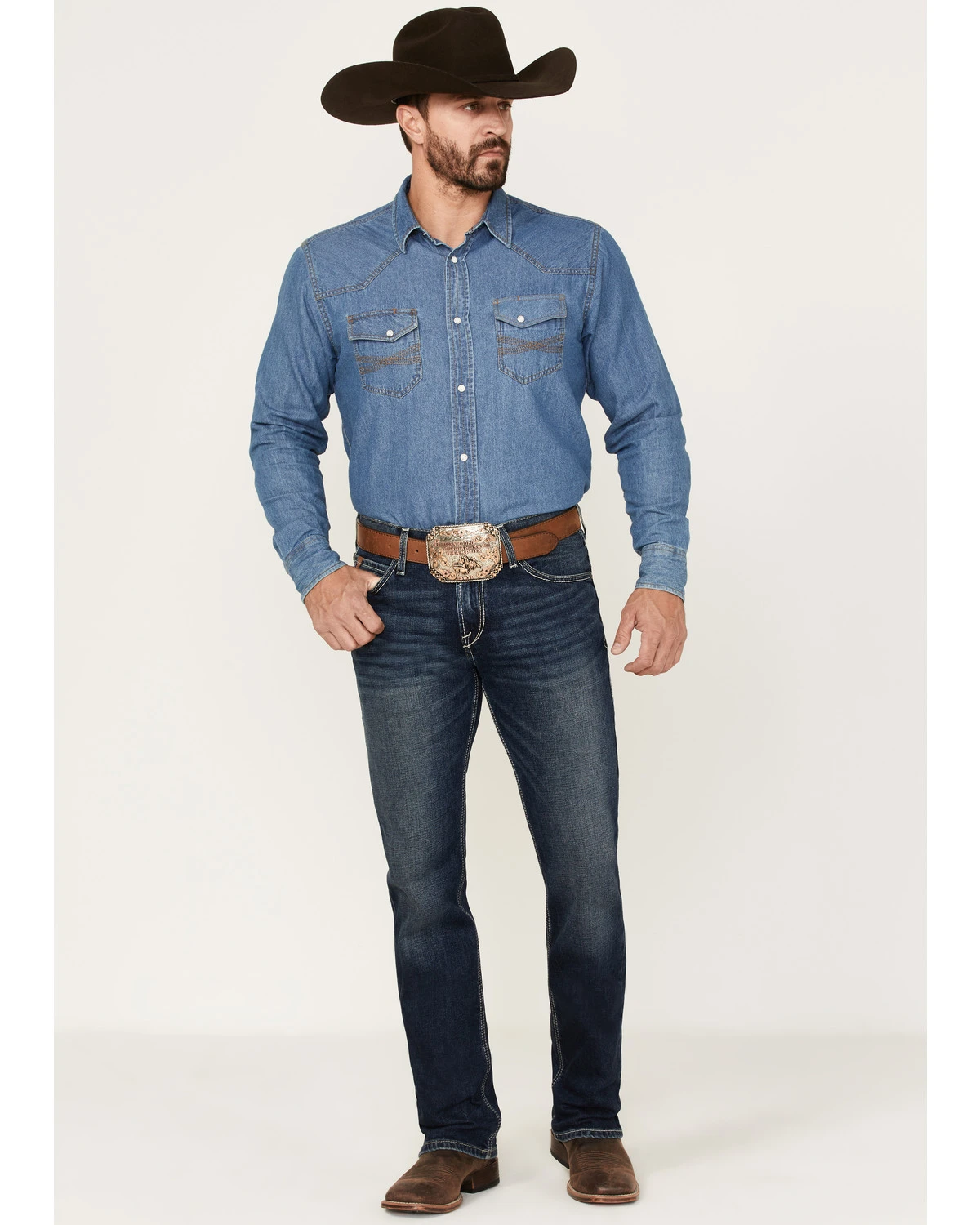 Ariat Men's M7 Drake Toro Dark Wash Slim Straight Jeans 1 Ariat Men's M7 Drake Toro Dark Wash Slim Straight Jeans