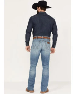 Wrangler Retro Men's 77MWP Medium Wash Slim Boot Stretch Denim Jeans -Fashion Clothing Store 2000374572 413 P3