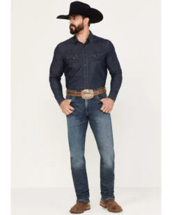 Wrangler Retro Men's 88MWP Enerjean Dark Wash Slim Straight Stretch Denim Jeans