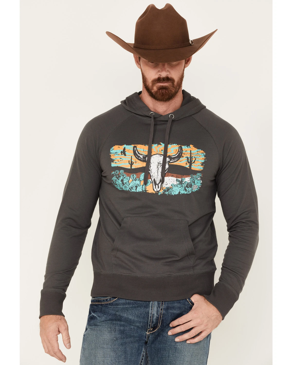 Rock & Roll Denim Men's Skull Scenic Graphic Hooded Sweatshirt 1 Rock & Roll Denim Men's Skull Scenic Graphic Hooded Sweatshirt