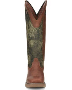 Justin Men's Rush Strike Camo Shaft Leather Pull On Snake Boots - Square Toe -Fashion Clothing Store 2000378668 340 P4