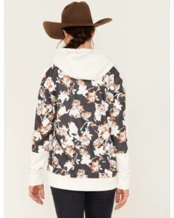 Hooey Women's Contrast Floral Print Hoodie -Fashion Clothing Store 2000378785 001 P4