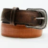 Cody James Men's Pecan Embossed Croco Print Leather Belt
