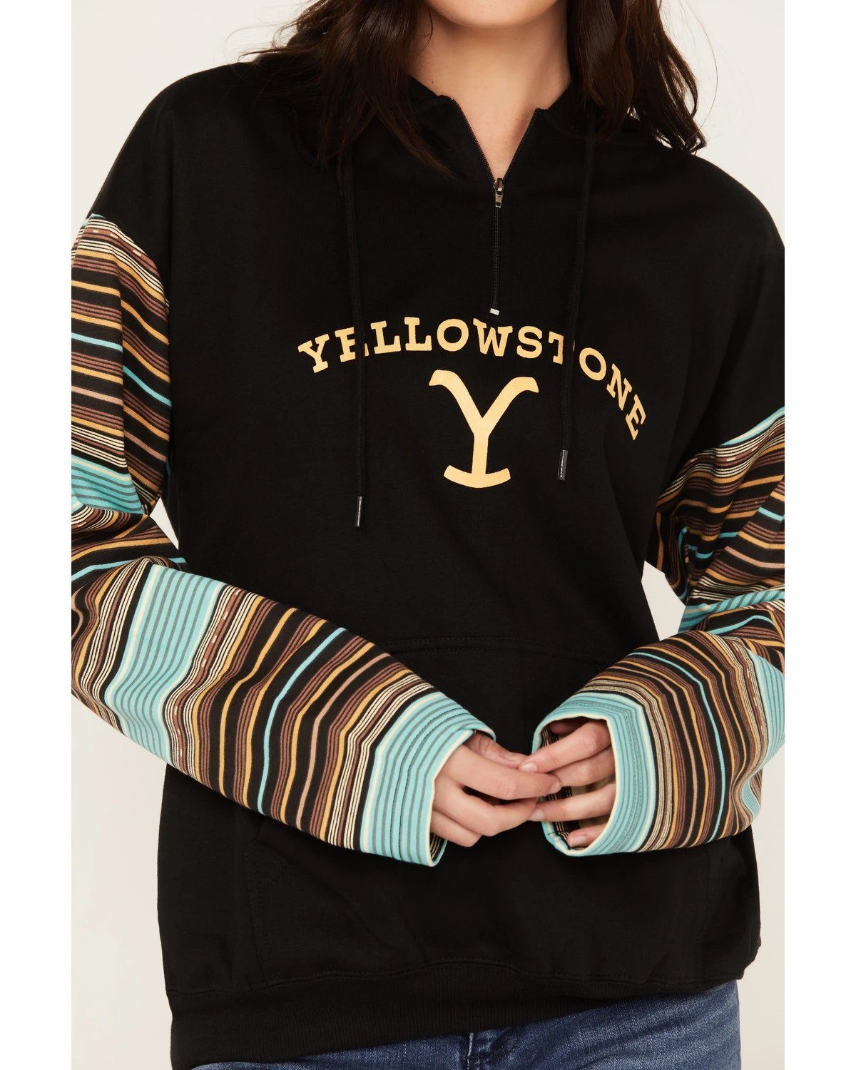 Changes Women's Serape Striped Yellowstone Hoodie 3 Changes Women's Serape Striped Yellowstone Hoodie - Image 3