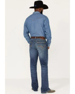 Rock 47 By Wrangler Men's Marina Del Ray Medium / Dark Wash Slim Bootcut Stretch Denim Jeans -Fashion Clothing Store 2000384276 400 P3