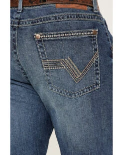 Rock 47 By Wrangler Men's Marina Del Ray Medium / Dark Wash Slim Bootcut Stretch Denim Jeans -Fashion Clothing Store 2000384276 400 P4