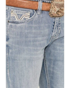 Rock & Roll Denim Men's Revolver Light Vintage Wash Slim Straight Reflex Denim Jeans -Fashion Clothing Store 2000386200 412 P4