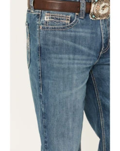 Rock & Roll Denim Men's Double Barrel Medium Wash Relaxed Straight Jeans -Fashion Clothing Store 2000386202 414 P4