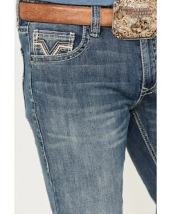 Rock & Roll Denim Men's Revolver Light Vintage Wash Slim Straight Stretch Reflex Denim Jeans -Fashion Clothing Store 2000387627 412 P4