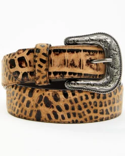 Cody James Men's Crocodile Embossed Tonal Stitch Belt