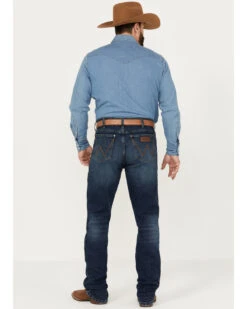 Wrangler Retro Men's Medium Wash Slim Straight Stretch Jeans -Fashion Clothing Store 2000394535 414 P3
