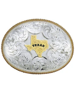 Montana Silversmiths Men's Twisted Rope Texas Belt Buckle